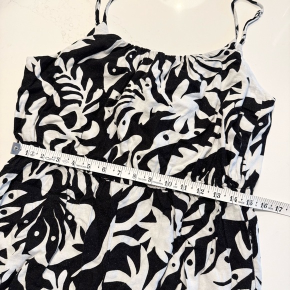 NWT Rachel Zoe Palm Print Linen Blend Wide Leg Jumpsuit Romper L - Picture 12 of 14
